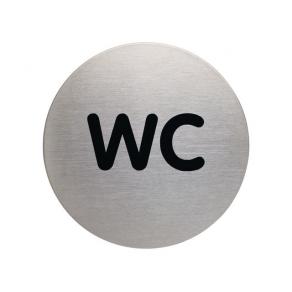 Skylt WC DURABLE 83mm borstat stl